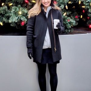 J Crew Black Stadium Coat Size 4